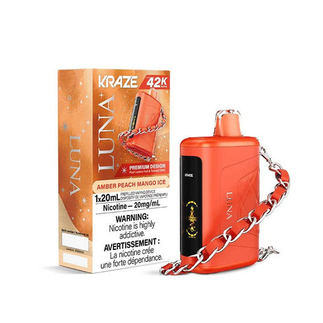 Shop Kraze Luna 42K Disposable - Amber Peach Mango Ice - at Vapeshop Mania