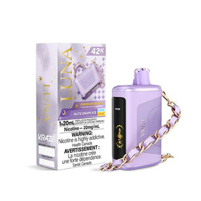 Shop Kraze Luna Disposable - Glitz Grape Ice - at Vapeshop Mania