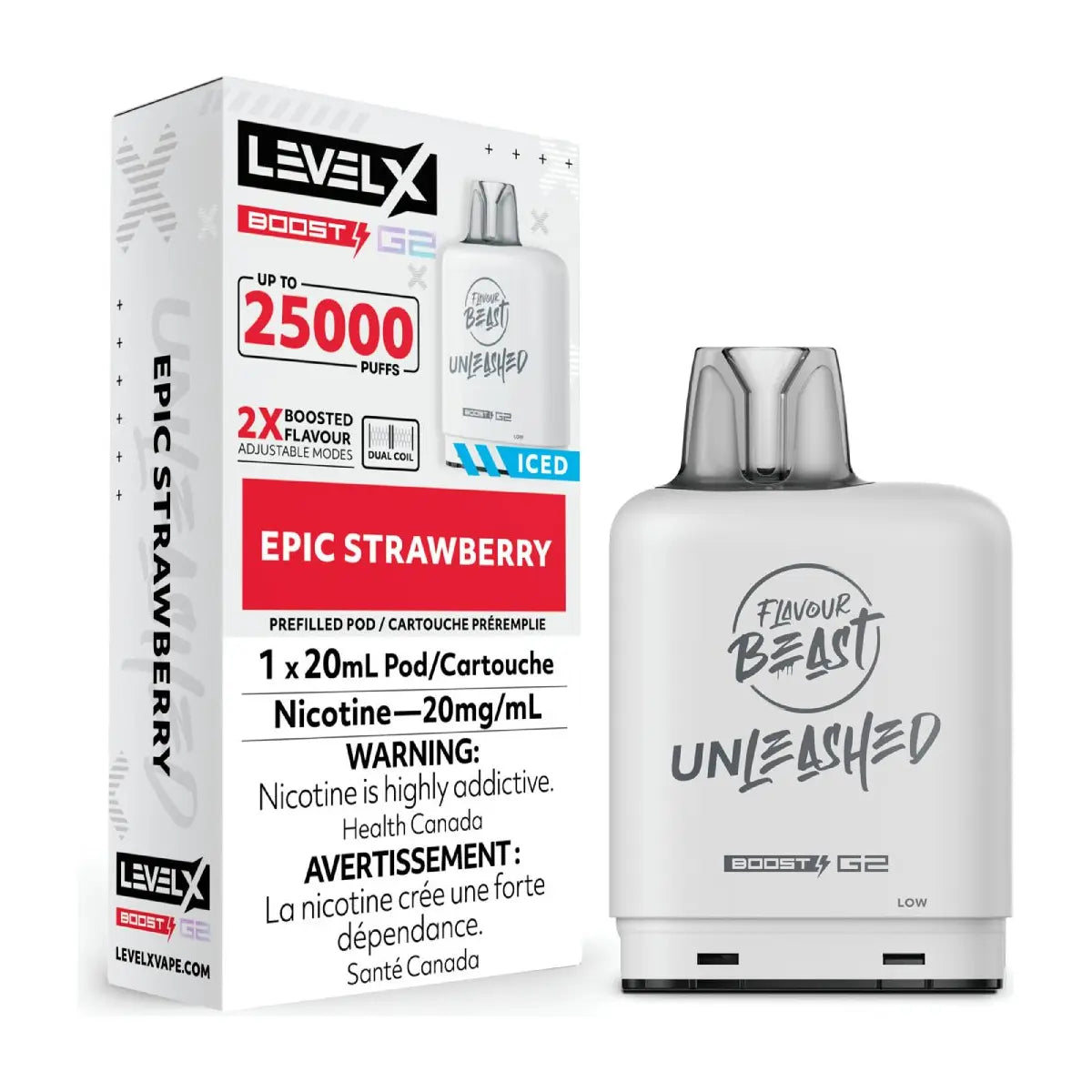 Level X Flavour Beast Boost 25K Pod 20ml - Epic Strawberry - Vapeshop Mania