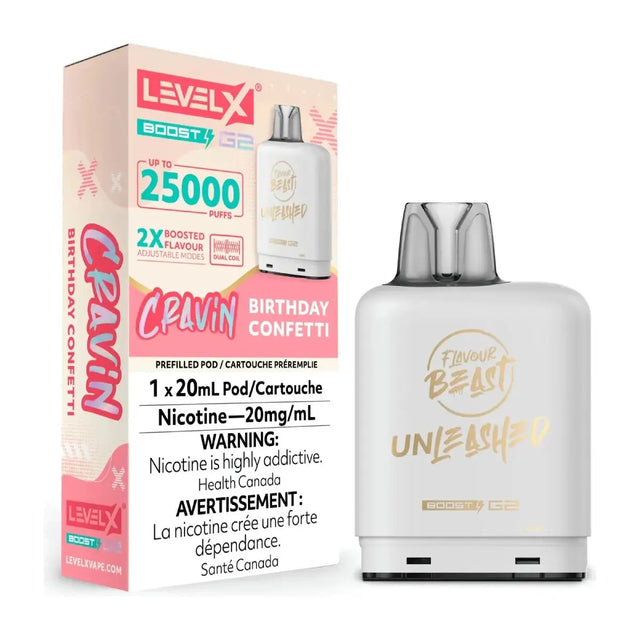 Level X Flavour Beast Boost 25K Pod 20ml - Birthday Confetti - Vapeshop Mania