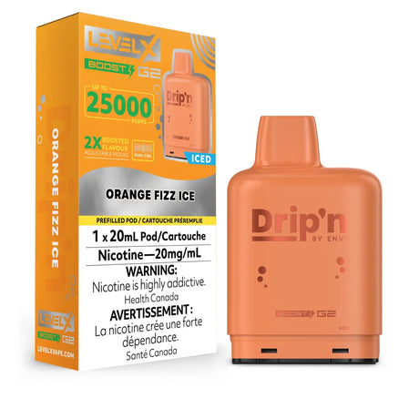 Level X Drip'n Boost 25K Pod 20ml - Orange Fizz - Vapeshop Mania