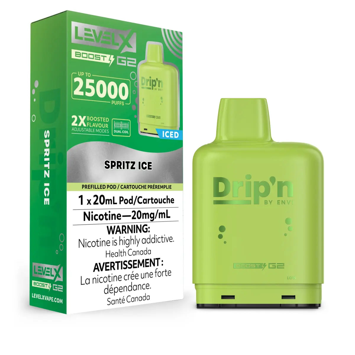Level X Drip'n Boost 25K Pod 20ml - Spritz - Vapeshop Mania