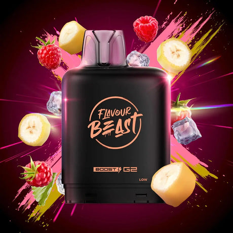 Level X Flavour Beast Boost 25K Pod 20ml - Banana Raspberry (Iced) - Vapeshop Mania
