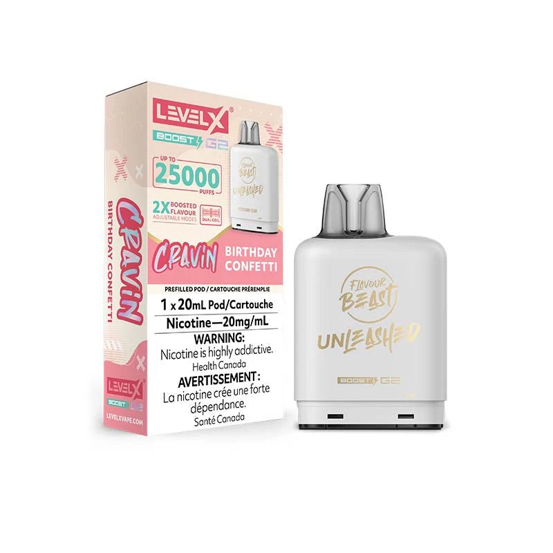 Shop Level X Flavour Beast Boost 25K Pod 20ml - Birthday Confetti - at Vapeshop Mania