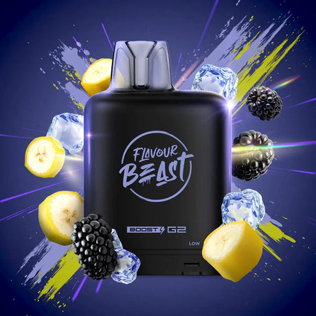 Level X Flavour Beast Boost 25K Pod 20ml - Blazin' Banana Blackberry (Iced) - Vapeshop Mania