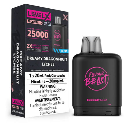 Level X Flavour Beast Boost 25K Pod 20ml - Dreamy Dragonfruit Lychee (Iced) - Vapeshop Mania