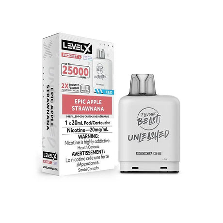 Shop Level X Flavour Beast Boost 25K Pod 20ml - Epic Apple Strawnana Iced - at Vapeshop Mania