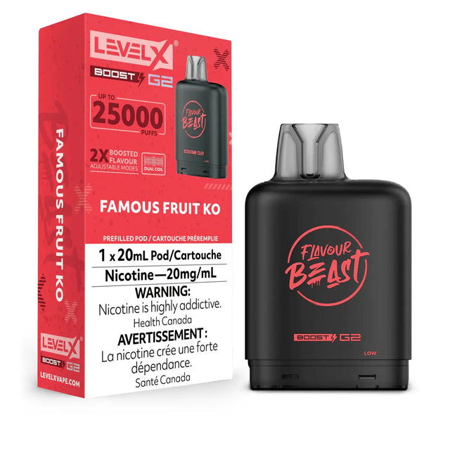 Level X Flavour Beast Boost 25K Pod 20ml - Famous Fruit KO - Vapeshop Mania