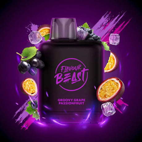 Level X Flavour Beast Boost 25K Pod 20ml - Groovy Grape Passionfruit (Iced) - Vapeshop Mania