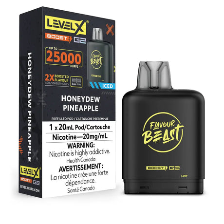 Level X Flavour Beast Boost 25K Pod 20ml - Honeydew Pineapple (Iced) - Vapeshop Mania