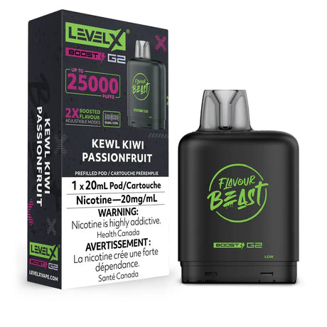 Level X Flavour Beast Boost 25K Pod 20ml - Kewl Kiwi Passionfruit - Vapeshop Mania