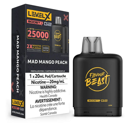 Level X Flavour Beast Boost 25K Pod 20ml - Mad Mango Peach - Vapeshop Mania
