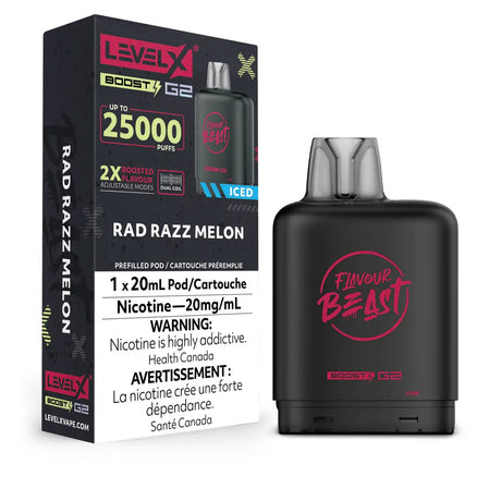 Level X Flavour Beast Boost 25K Pod 20ml - Rad Razz Melon (Iced) - Vapeshop Mania