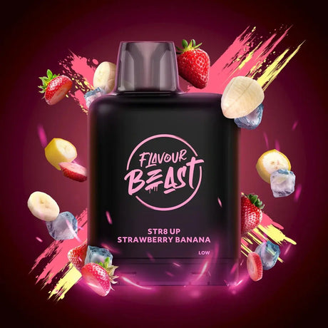 Level X Flavour Beast Boost 25K Pod 20ml - STR8 Up Strawberry Banana (Iced) - Vapeshop Mania