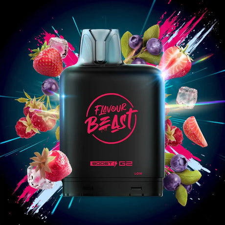 Level X Flavour Beast Boost 25K Pod 20ml - Strawberry Raspberry Blueberry (Iced) - Vapeshop Mania