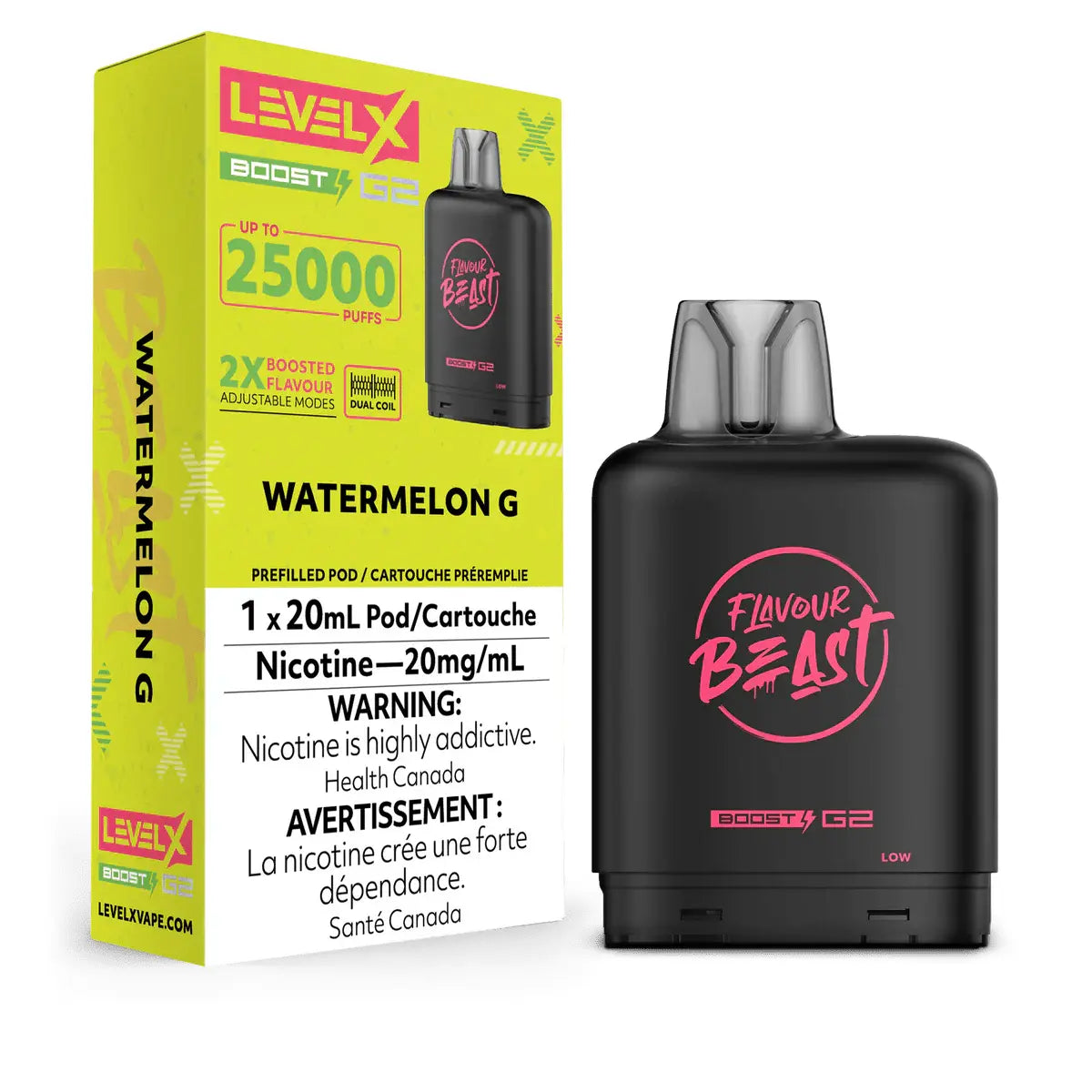 Level X Flavour Beast Boost 25K Pod 20ml - Watermelon G - Vapeshop Mania