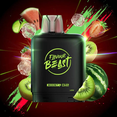 Level X Flavour Beast Boost 25K Pod 20ml - Watermelon Strawberry Kiwi (Iced) - Vapeshop Mania