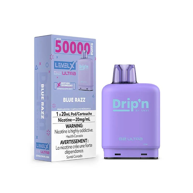 Shop Level X Flavour Beast Drip'n Ultra 50K Pod 20ml - Blue Razz - at Vapeshop Mania