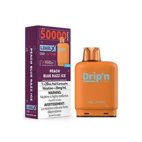 Shop Level X Flavour Beast Drip'n Ultra 50K Pod 20ml - Peach Blue Razz Ice - at Vapeshop Mania