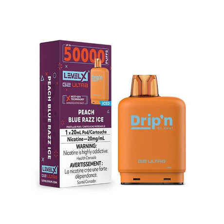 Shop Level X Flavour Beast Drip'n Ultra 50K Pod 20ml - Peach Blue Razz Ice - at Vapeshop Mania