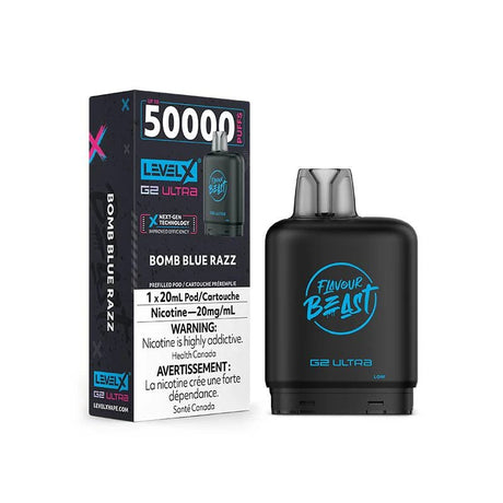Shop Level X Flavour Beast Ultra 50K Pod 20ml - Bomb Blue Razz - at Vapeshop Mania