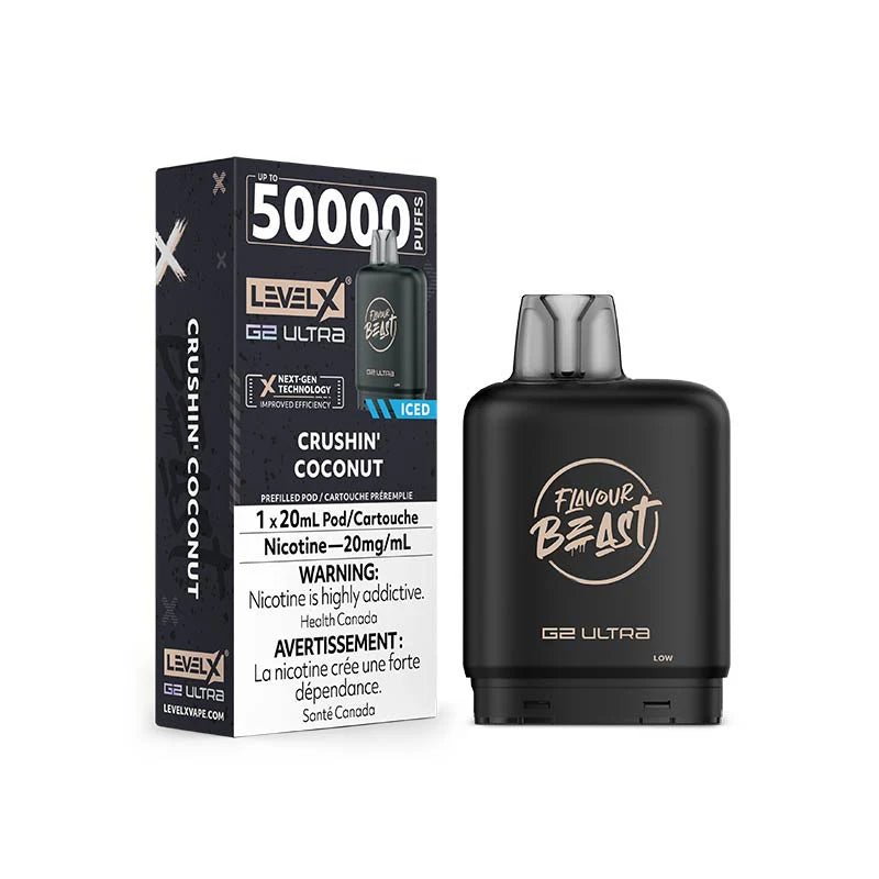 Shop Level X Flavour Beast Ultra 50K Pod 20ml - Crushin' Coconut Iced - at Vapeshop Mania
