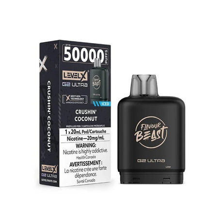 Shop Level X Flavour Beast Ultra 50K Pod 20ml - Crushin' Coconut Iced - at Vapeshop Mania
