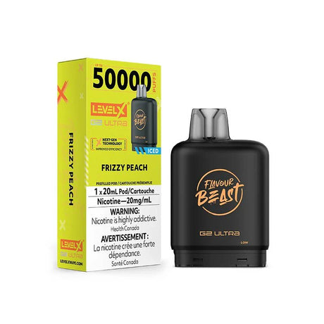 Shop Level X Flavour Beast Ultra 50K Pod 20ml - Frizzy Peach Iced - at Vapeshop Mania