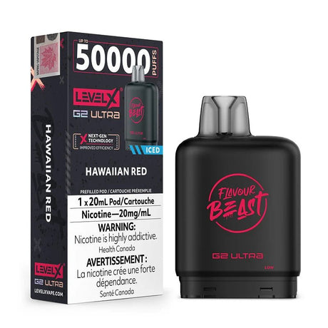 Shop Level X Flavour Beast Ultra 50K Pod 20ml - Hawaiian Red Iced - at Vapeshop Mania