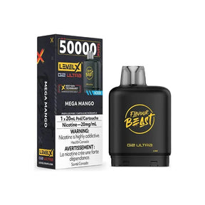 Shop Level X Flavour Beast Ultra 50K Pod 20ml - Mega Mango Iced - at Vapeshop Mania