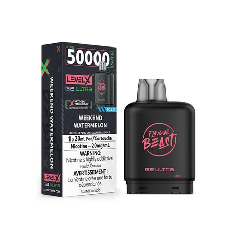 Shop Level X Flavour Beast Ultra 50K Pod 20ml - Weekend Watermelon Iced - at Vapeshop Mania