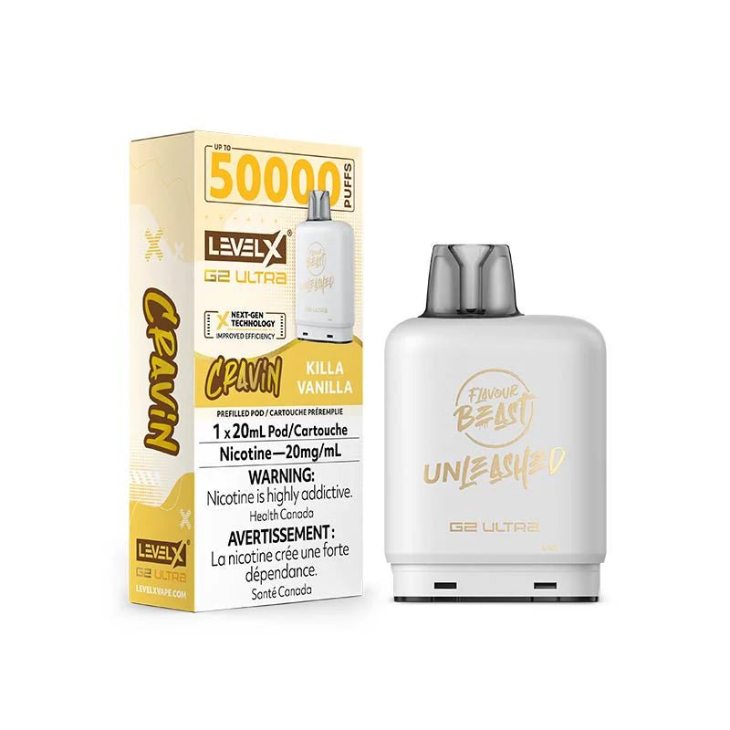 Shop Level X Flavour Beast Unleashed Ultra 50K Pod 20ml - Cravin Killa Vanilla - at Vapeshop Mania