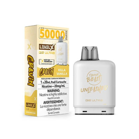 Shop Level X Flavour Beast Unleashed Ultra 50K Pod 20ml - Cravin Killa Vanilla - at Vapeshop Mania