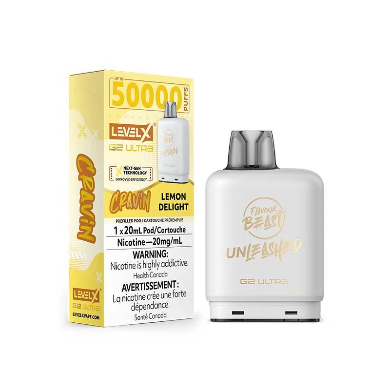 Shop Level X Flavour Beast Unleashed Ultra 50K Pod 20ml - Cravin Lemon Delight - at Vapeshop Mania