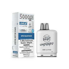 Shop Level X Flavour Beast Unleashed Ultra 50K Pod 20ml - Epic Blue Razz Iced - at Vapeshop Mania