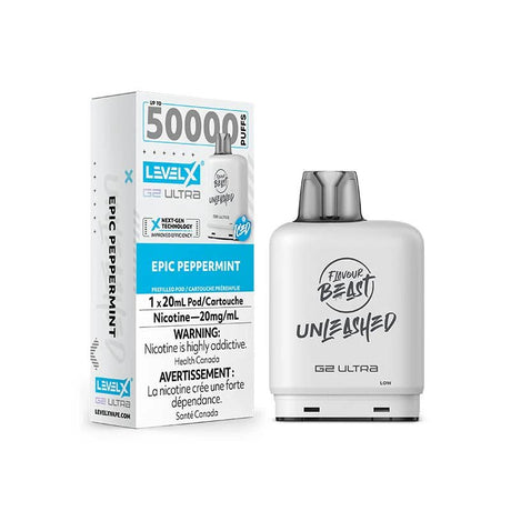 Shop Level X Flavour Beast Unleashed Ultra 50K Pod 20ml - Epic Peppermint - at Vapeshop Mania