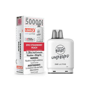 Shop Level X Flavour Beast Unleashed Ultra 50K Pod 20ml - Epic Strawberry Peach - at Vapeshop Mania