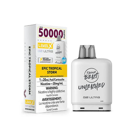 Shop Level X Flavour Beast Unleashed Ultra 50K Pod 20ml - Epic tropical Storm - at Vapeshop Mania