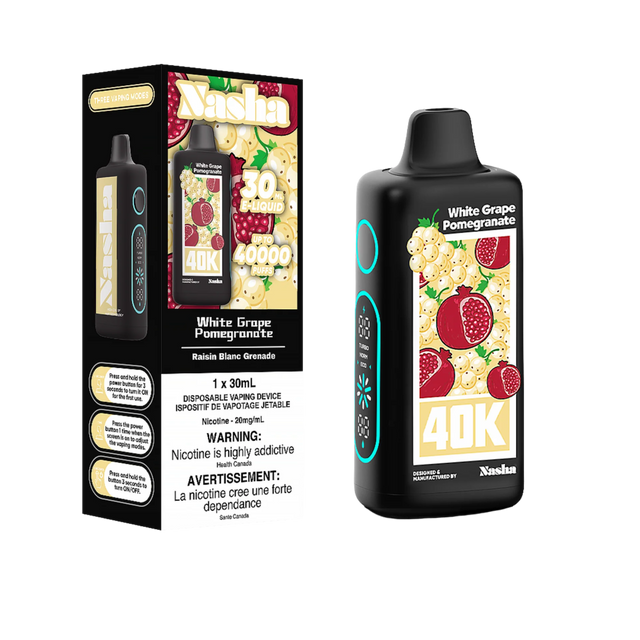 Shop Nasha 40K Disposable - White Grape Pomegranate - at Vapeshop Mania