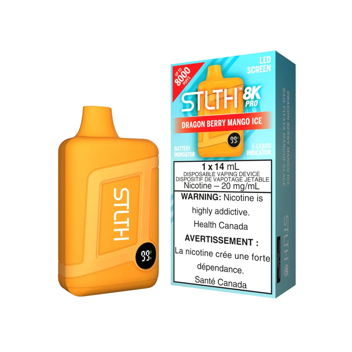 STLTH 8K Pro Disposable - Dragon Berry Mango Ice - Vapeshop Mania