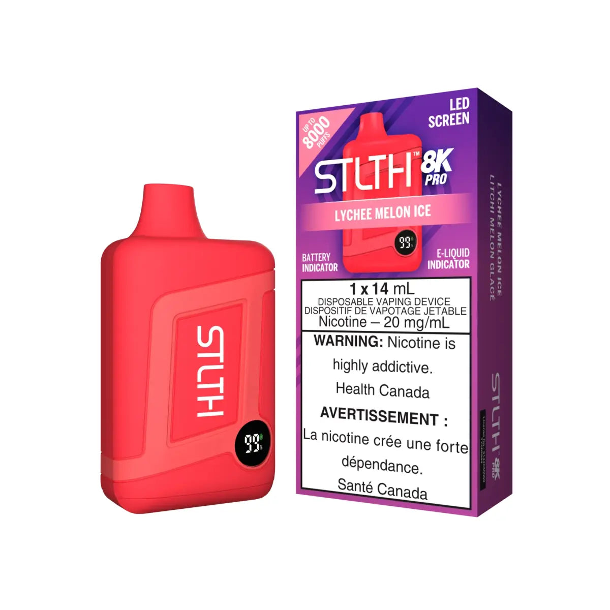 STLTH 8K Pro Disposable - Lychee Melon Ice - Vapeshop Mania