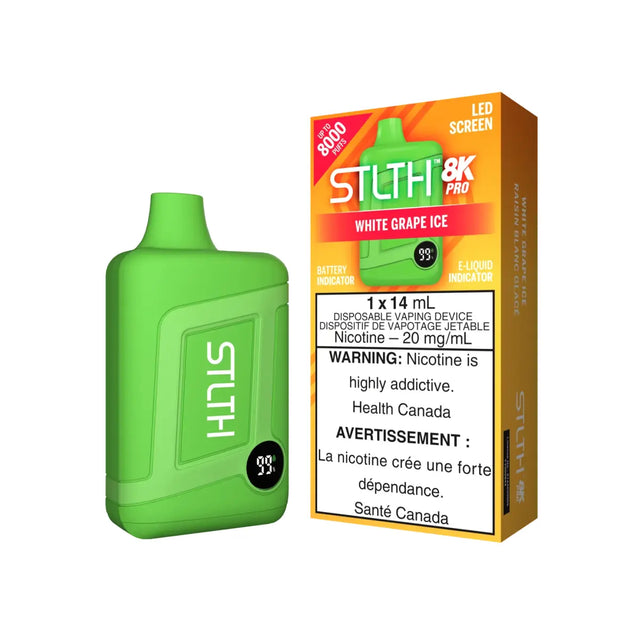 STLTH 8K Pro Disposable - White Grape Ice - Vapeshop Mania