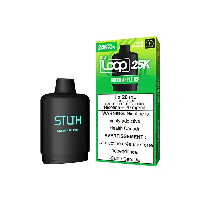 STLTH LOOP 25K Pod Pack - Green Apple Ice - Vapeshop Mania