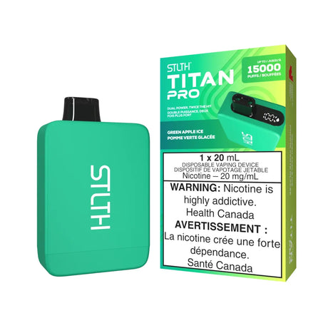 STLTH Titan Pro 15K Disposable - Green Apple Ice - Vapeshop Mania