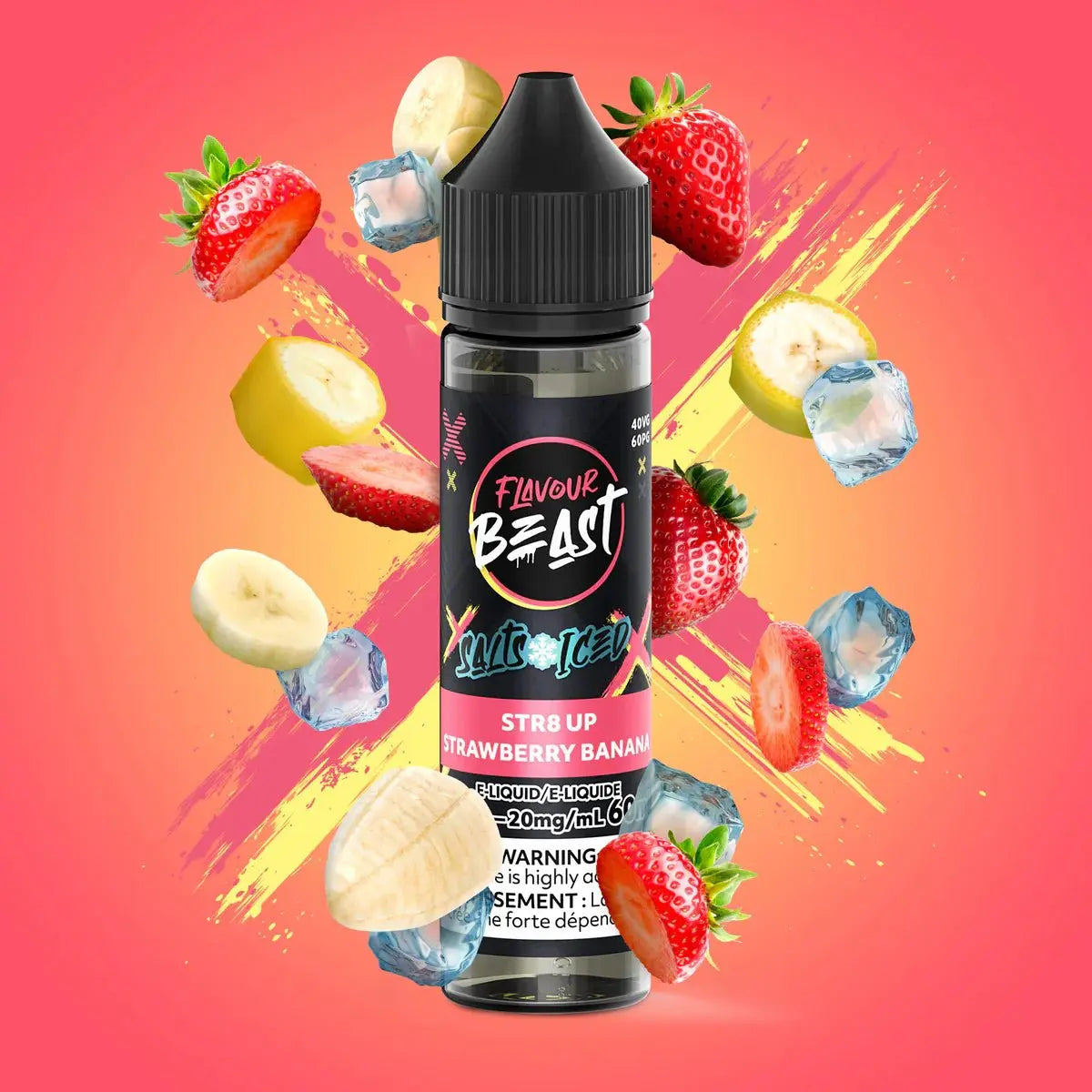 STR8 UP Strawberry Banana Iced by Flavour Beast - Salt Nic Vape Juice - Vapeshop Mania
