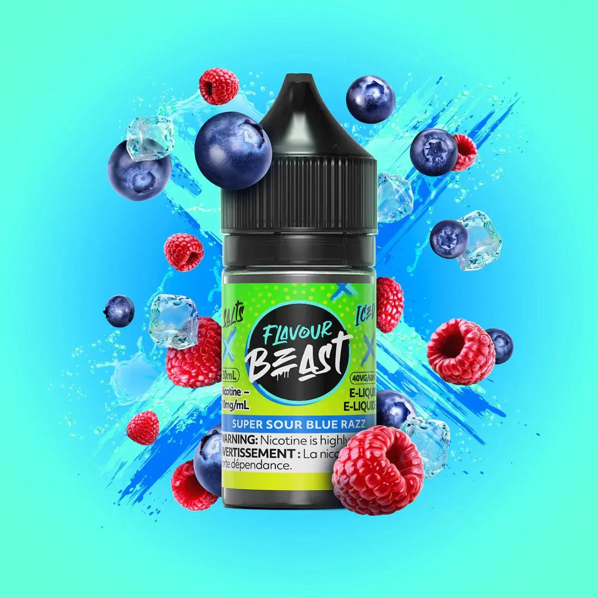 Super Sour Blue Razz by Flavour Beast - Salt Nic Vape Juice - Vapeshop Mania