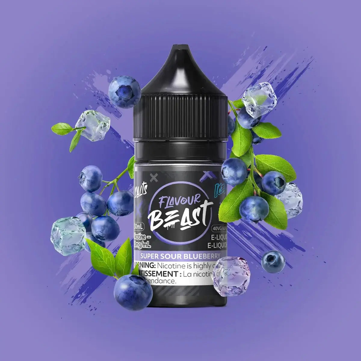 Super Sour Blueberry Iced by Flavour Beast - Salt Nic Vape Juice - Vapeshop Mania