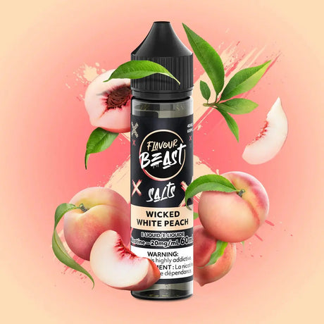 Wicked White Peach by Flavour Beast - Salt Nic Vape Juice - Vapeshop Mania