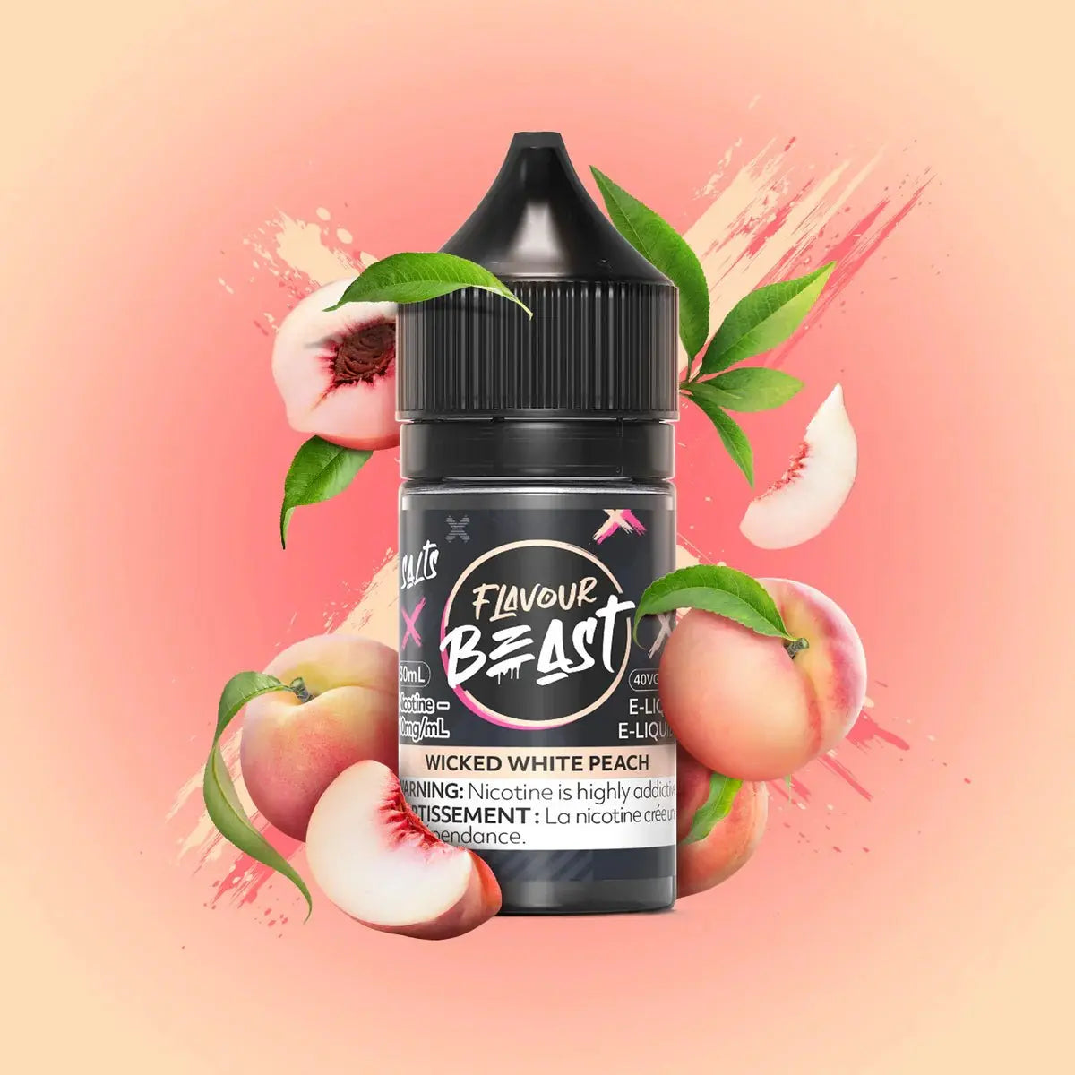 Wicked White Peach by Flavour Beast - Salt Nic Vape Juice - Vapeshop Mania