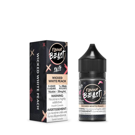 Wicked White Peach by Flavour Beast - Salt Nic Vape Juice - Vapeshop Mania